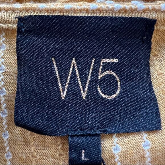 Anthropologie W5 Concepts Swiss Dot Ruffle Bell Sleeve Goldenrod Blouse SZ L - Picture 8 of 15